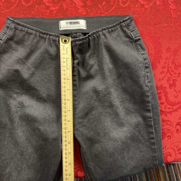 Rock & Roll Denim Jeans Womens Bargain Bell Pull On Flare Legs Black - Picture 5 of 12